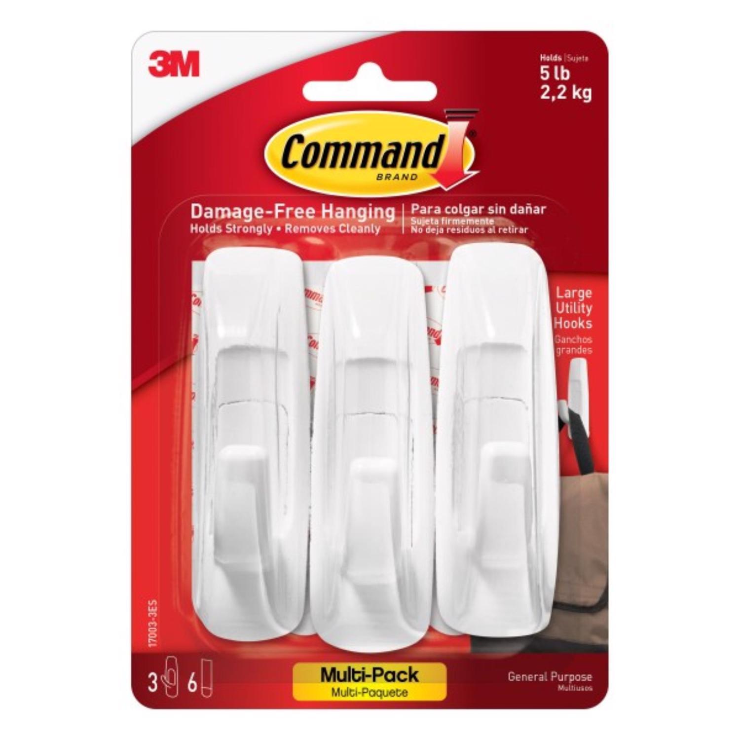 3M Command White Utility Hooks lb pk Mfr# 17003-3ES Ace Hardware
