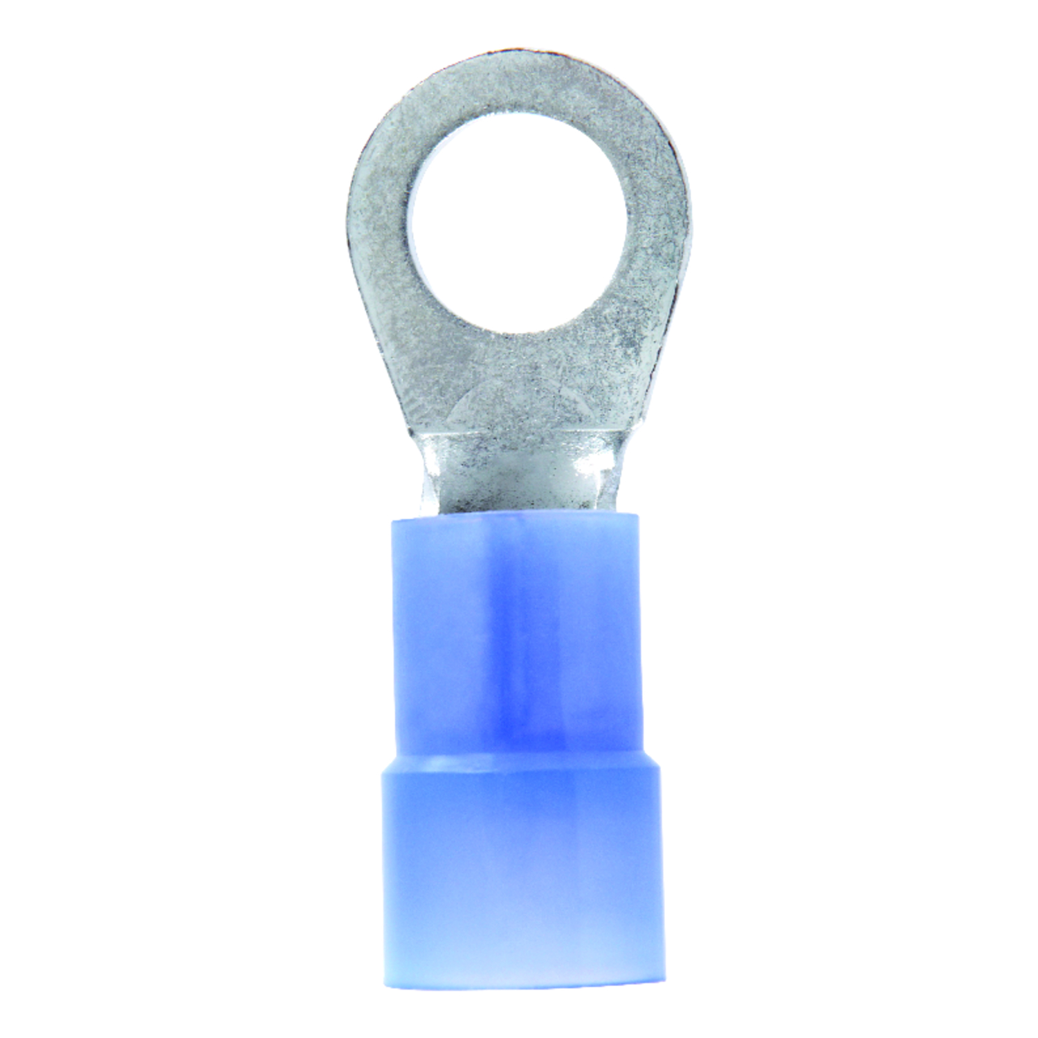 Ring Terminal, 6 AWG Wire, 3/8 in Stud, Nylon Insulation, Copper Contact, Blue