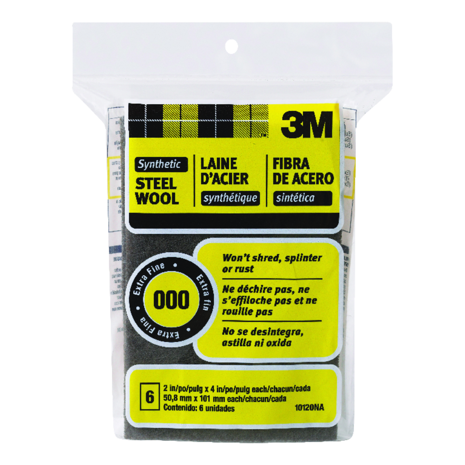 000 Grade Extra Fine Steel Wool Pad 6 pk