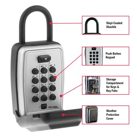 Master Lock 3.13 in. W Metal 4-Digit Combination Lock Box Mfr