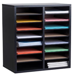 Adir Office 21.40 in. H X 20 in. W X 11.80 in. D 16-Compartment File Organizer Black
