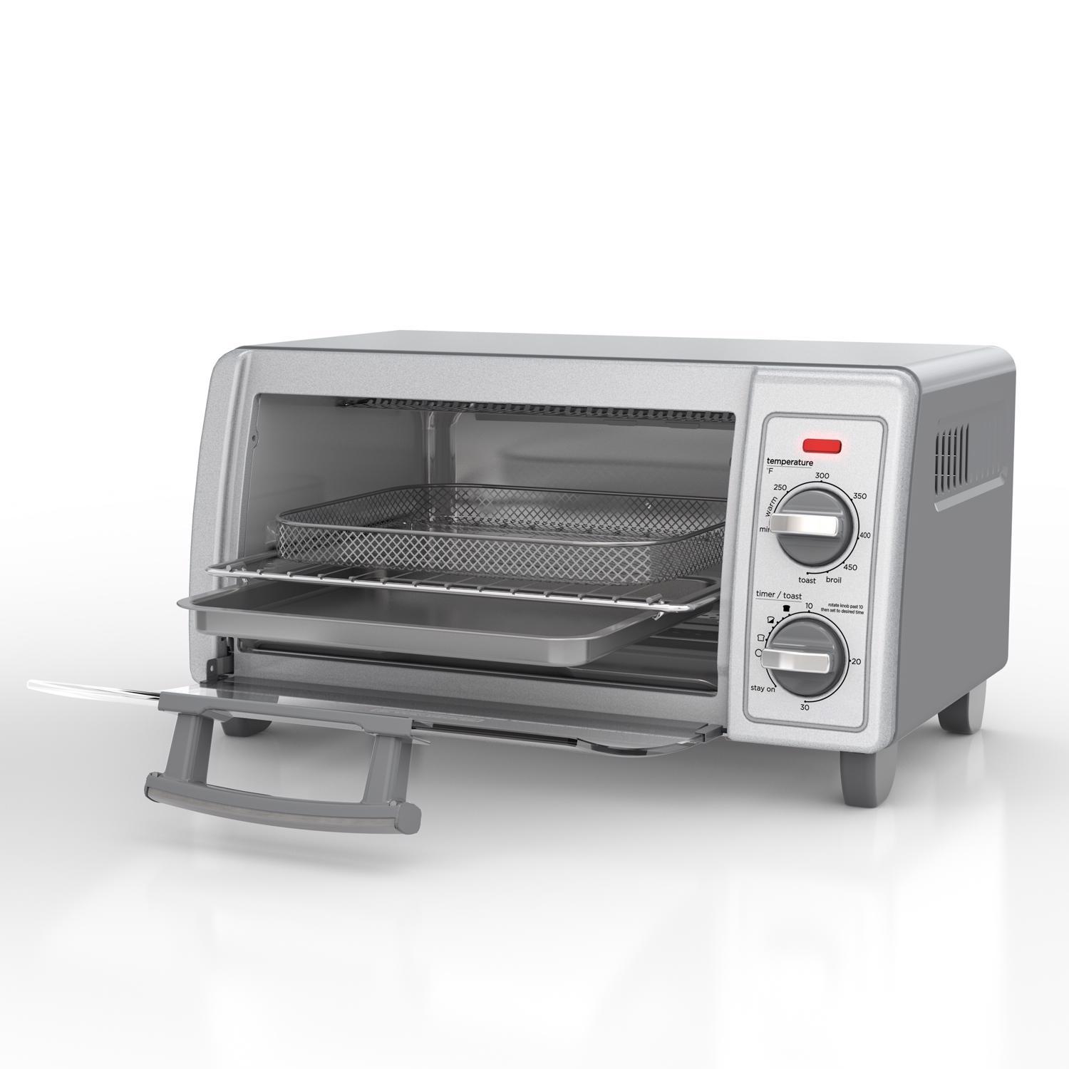Black Decker Stainless Steel Silver Toaster Oven 9.17 in. H X 11.97 in. W X 17.32 in. D