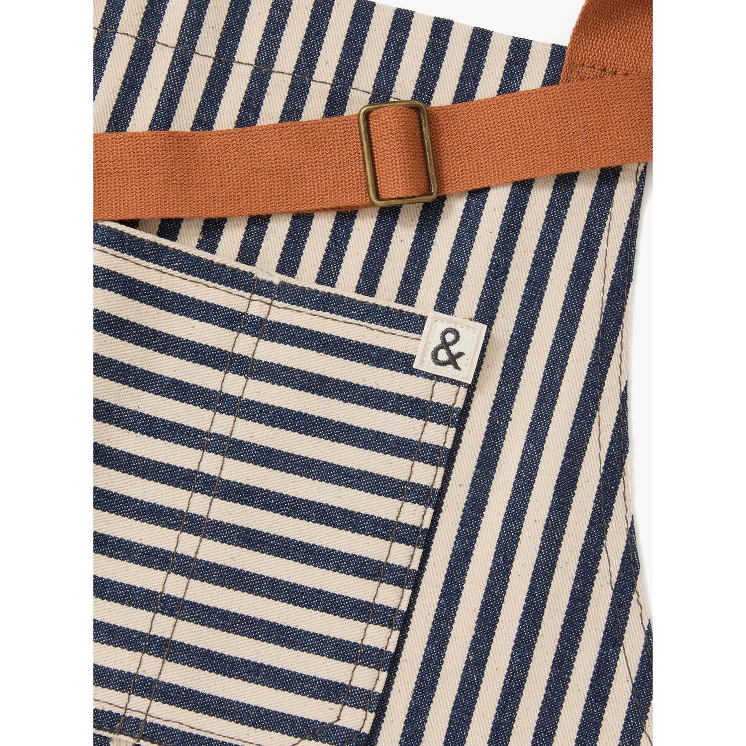 Hedley & Bennett Palm Striped Cotton Apron - Thumbnail 2