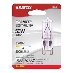 Satco 50 W T4 Specialty Halogen Bulb 750 lm Warm White 1 pk