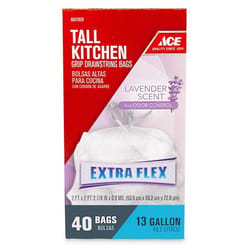 Ace 13 gal. Lavender Tall Kitchen Bags Drawstring 40 pk