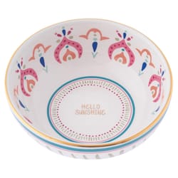 Karma 1.25 in. H X 3.25 in. L Multicolored Ceramic Ring Bowl