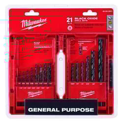 Milwaukee Thunderbolt Black Oxide Drill Bit Set 3-Flat Shank 21 pc