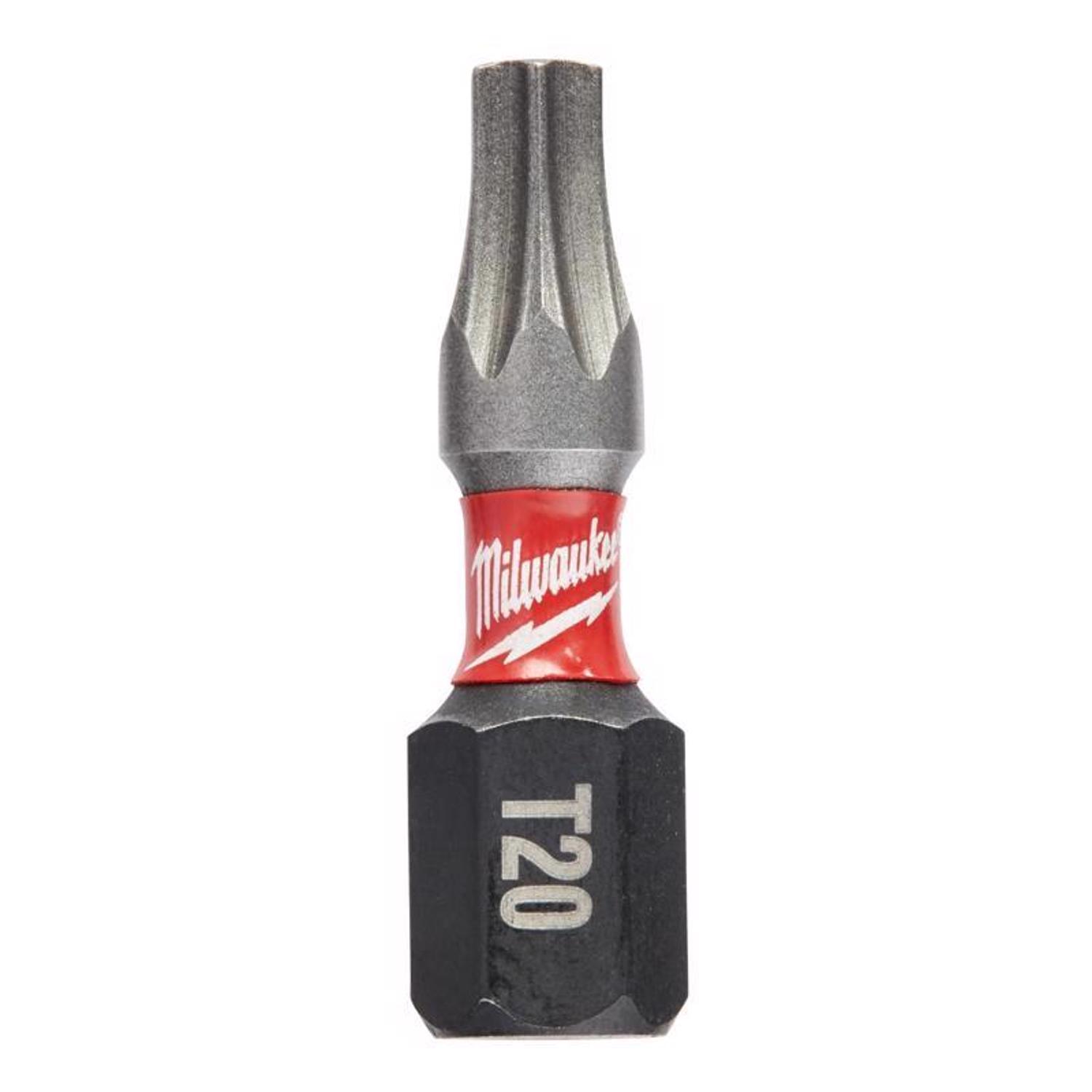 Photos - Drill Bit Milwaukee Shockwave Torx T20 X 1 in. L Insert Bit Steel 2 pk 48-32-4414 
