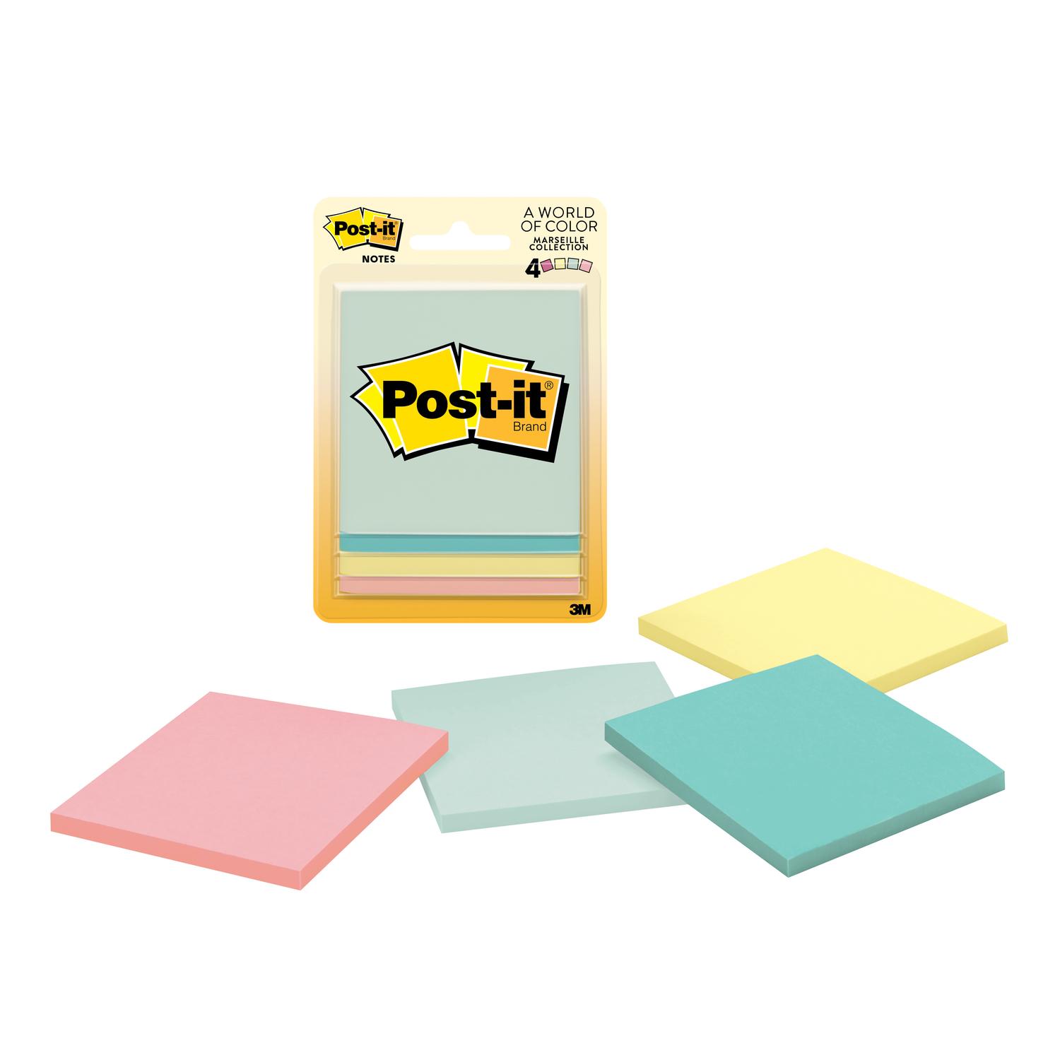 Photos - Desk Organiser Post-it 3 in. W X 3 in. L Assorted Sticky Notes 4 pad 5401A 