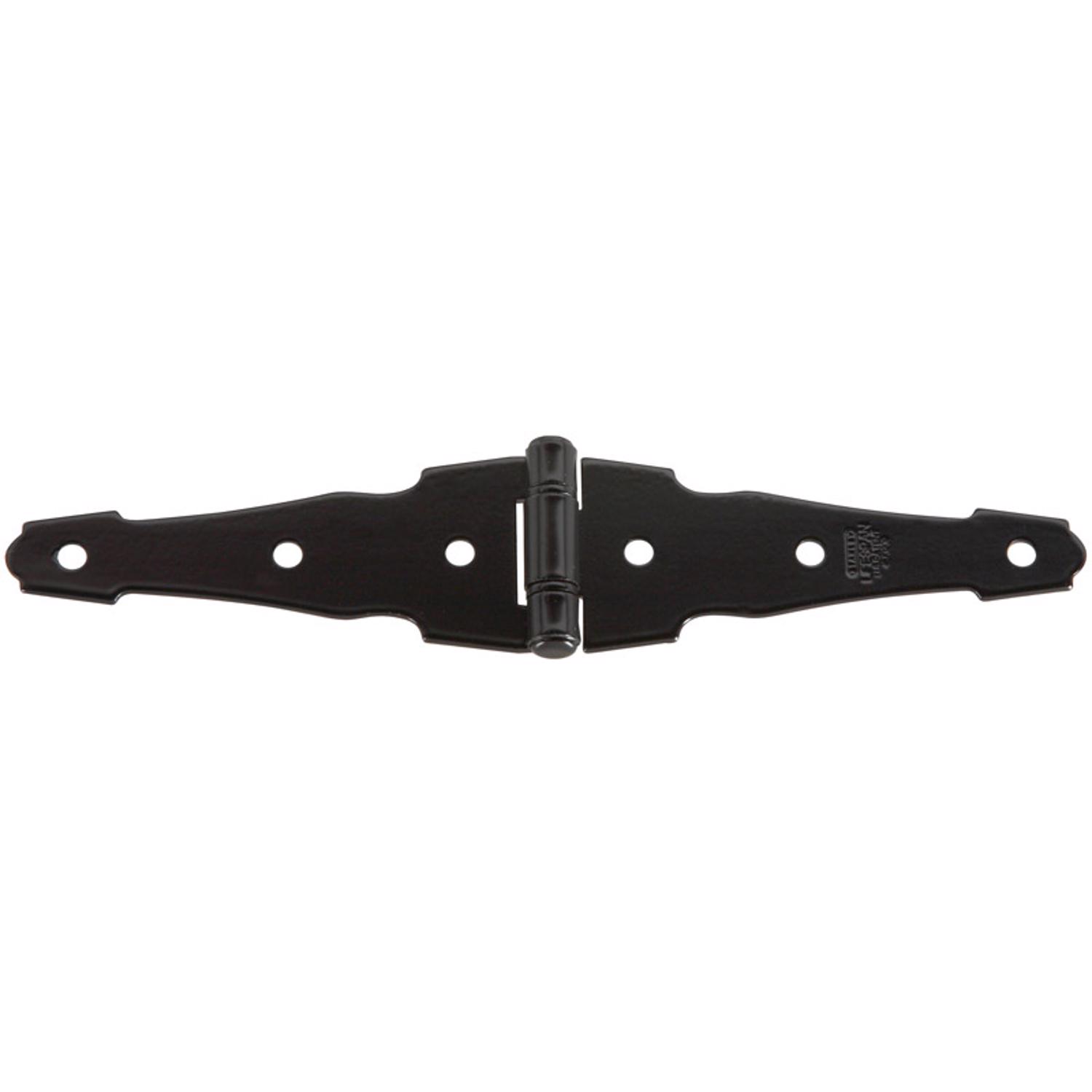 National Hardware 4 in. W X 4 in. L Black Steel Ornamental Strap Hinge 1 pk