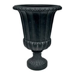 Mallory Planters & Garden 25 in. H X 18 in. D Resin/Stone Powder Urn Planter Black