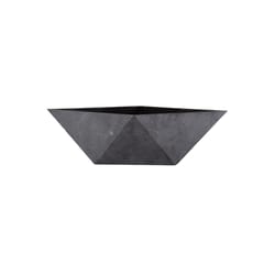HC Companies Deco Faceted 8 in. D Plastic Bowl Planter Flat Gray