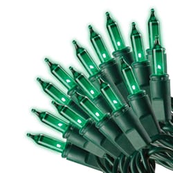 Celebrations Incandescent Mini Green 100 ct String Christmas Lights 20 ft.