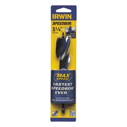 Irwin Speedbor 1-1/8 in. X 6 in. L Carbon Steel Wood Boring Bit Quick-Change Hex Shank 1 pc