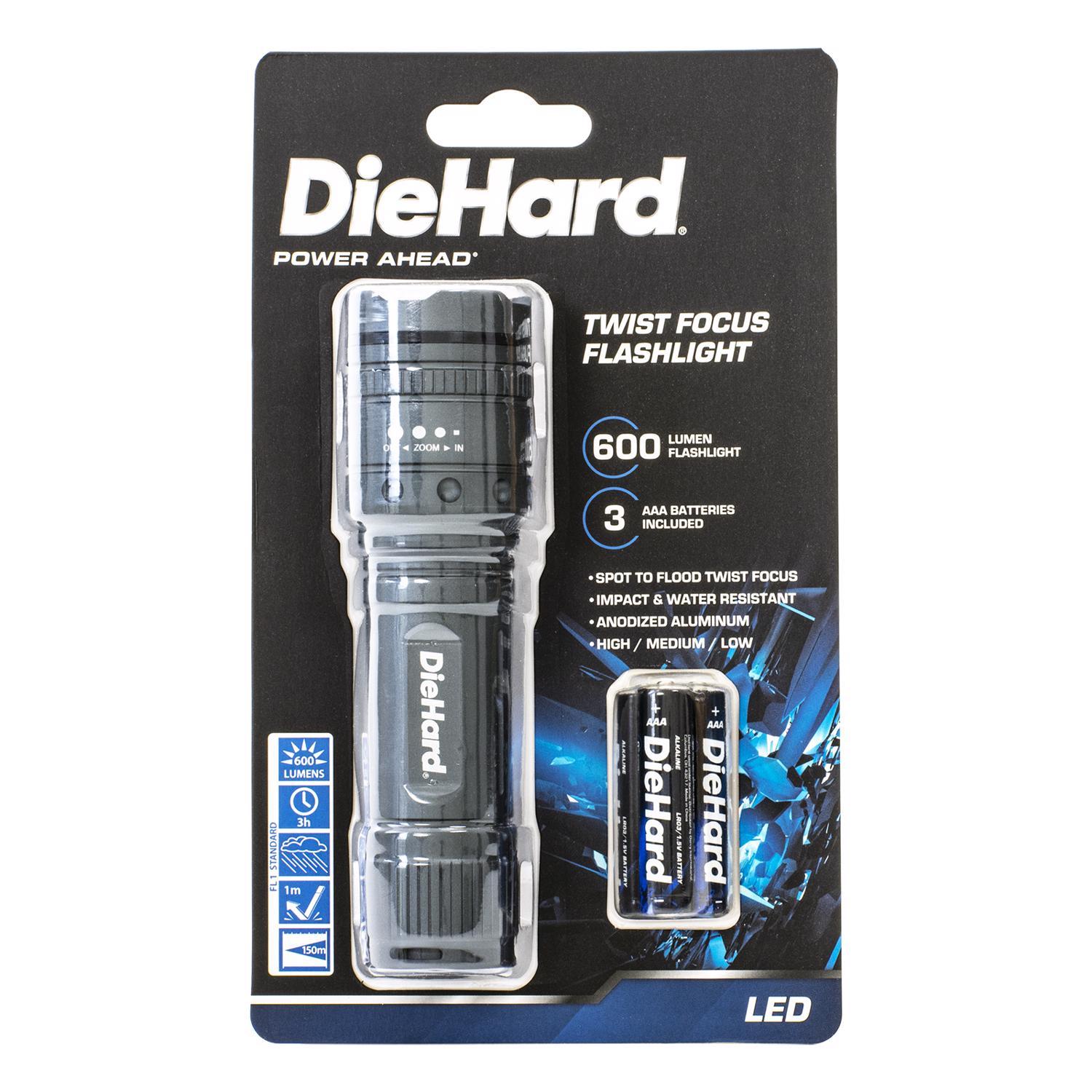 Photos - Flashlight Die Hard Dorcy DieHard 600 lm Gray LED  AAA Battery 416121 