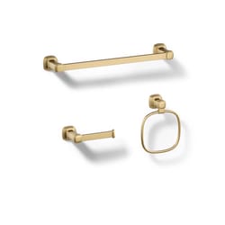 Kohler Envelu Vibrant Brushed Moderne Brass Gold Bathroom Hardware Kit Metal
