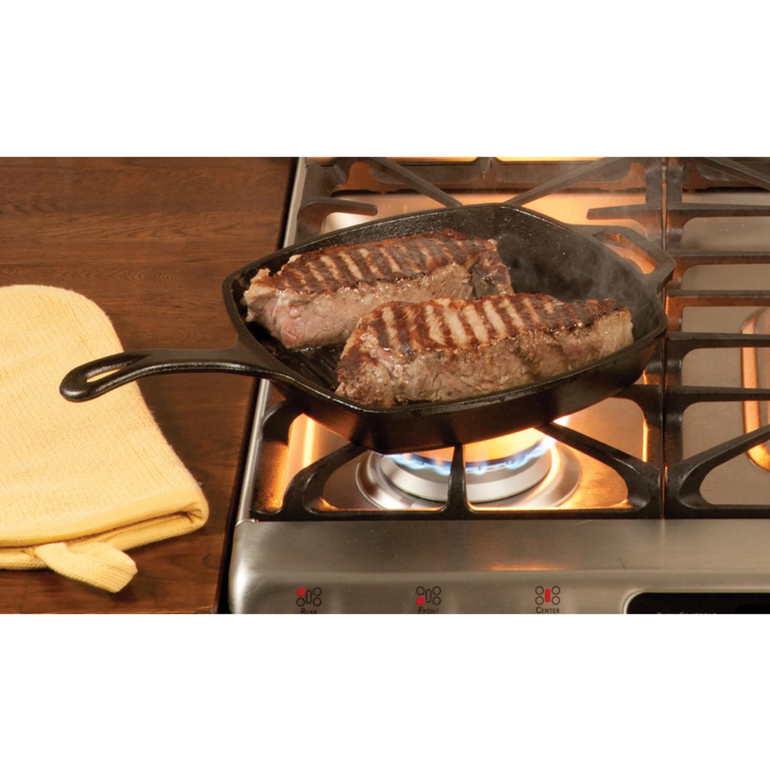 Lodge 10.5" Cast Iron Grill Pan, L8SGP3 - Thumbnail 4