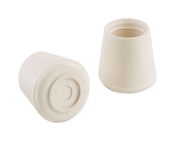 Shepherd Hardware Rubber Leg Tip White Round 1 in. W 2 pk