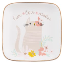 Karma 3 in. L Multicolored Ceramic Flora Square Cat Trinket Tray