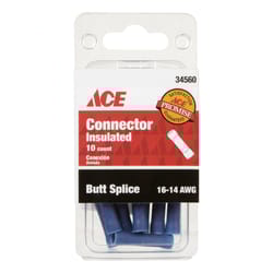 Ace Insulated Wire Butt Connector Blue 10 pk