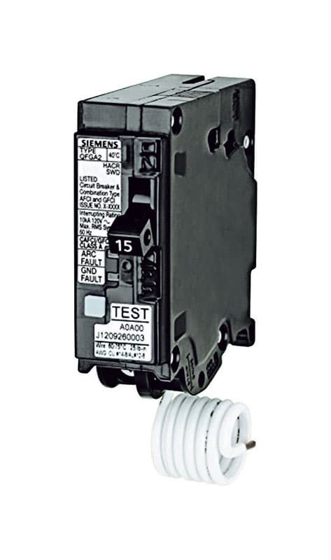 Siemens 15 amps Dual Function Single Pole Circuit Breaker Mfr