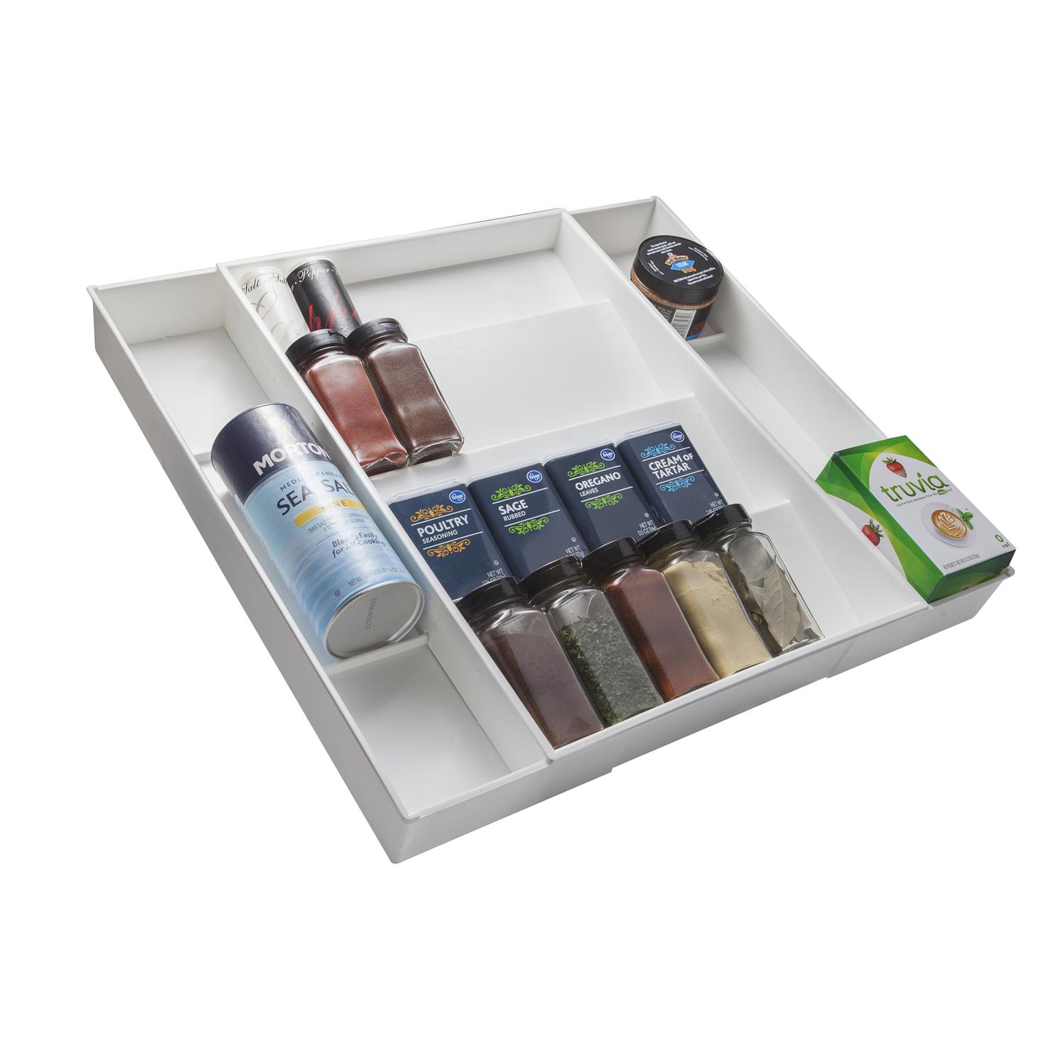 Dial Industries Expandable Kitchen Drawer Spice and Season Jar Organizer Tray - Thumbnail 2