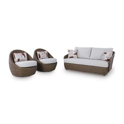 Signature Design by Ashley Cardiff Beach 3 pc Brown Aluminum Contemporary Patio Set Beige