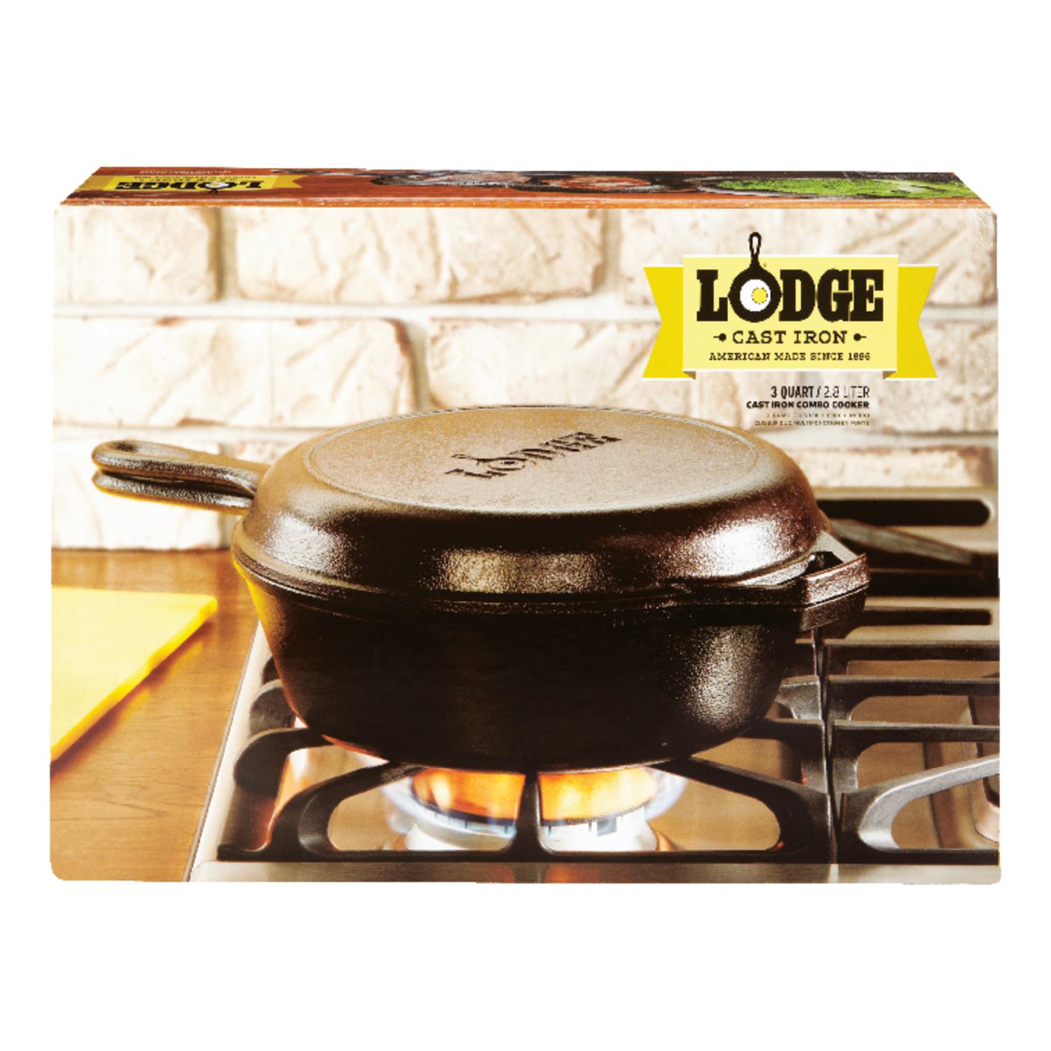 ダッチオーブン(Lodge Logic Combo Cooker 3qt) Lodge Logic Cast Iron Skillet Set 10 in. 3.2 qt Black Mfr