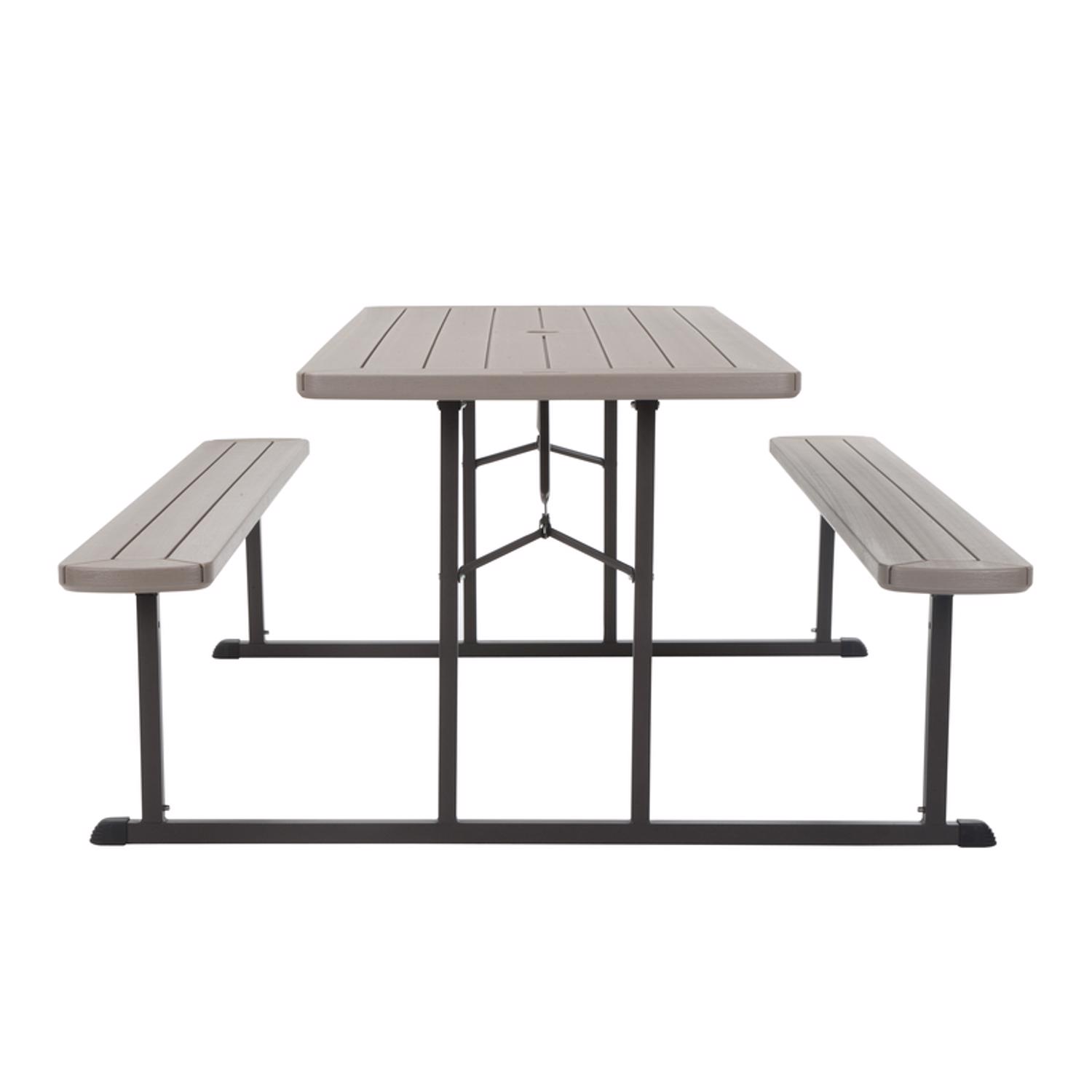 Cosco Plastic Brown 72 in. Rectangle Foldable Picnic Table Mfr