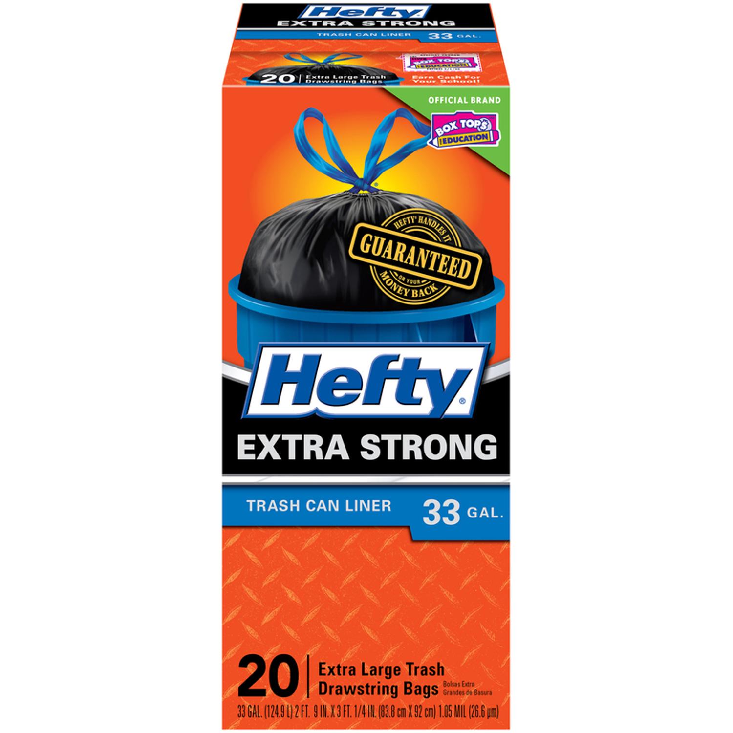 Hefty Extra Strong 33 gal No Scent Trash Bags Drawstring 20 pk Mfr
