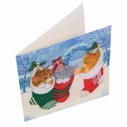 Crystal Art Craft Buddy Christmas Kittens Craft Card Kit Multicolored