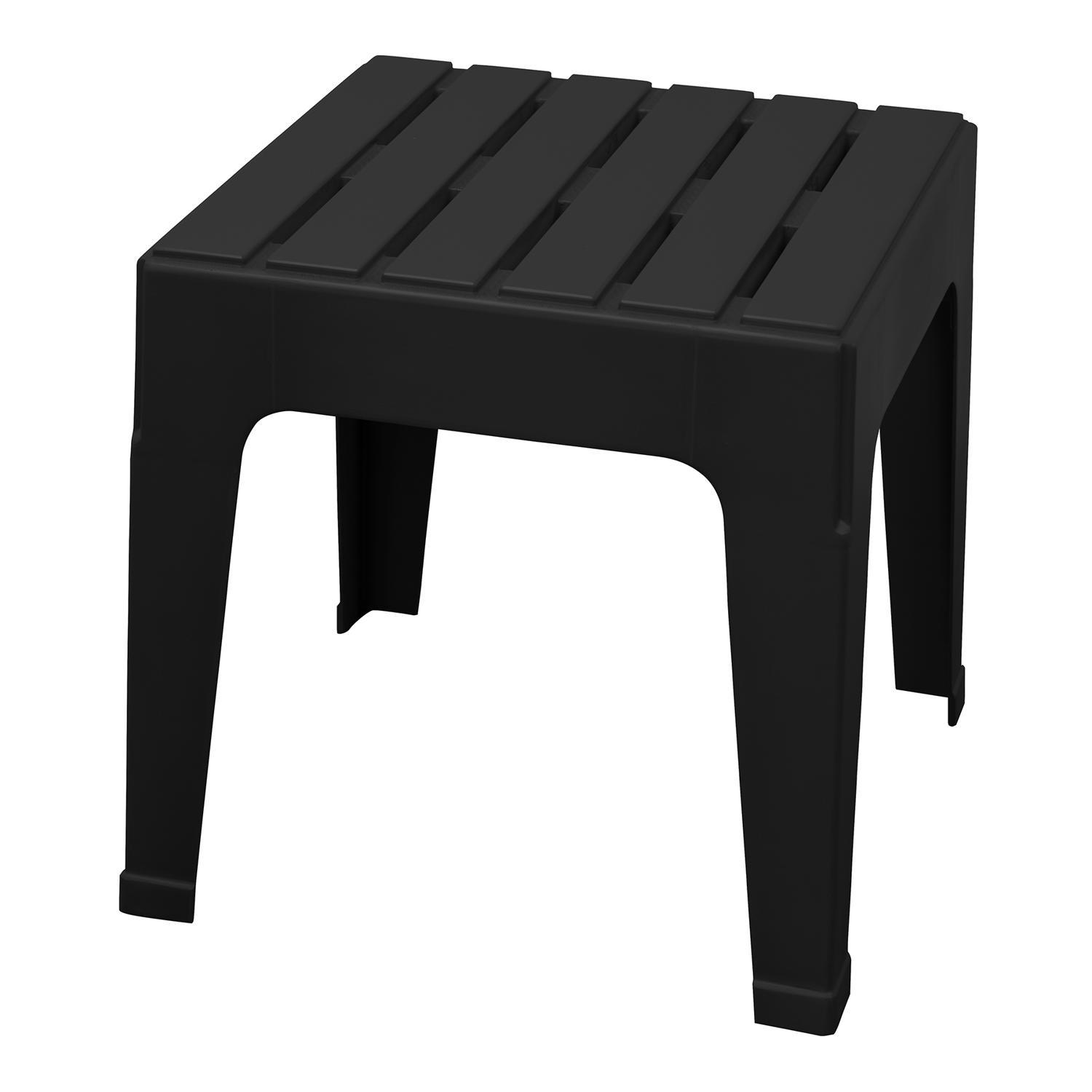 Adams Big Easy Black Square Resin Stackable Side Table Mfr# 260620