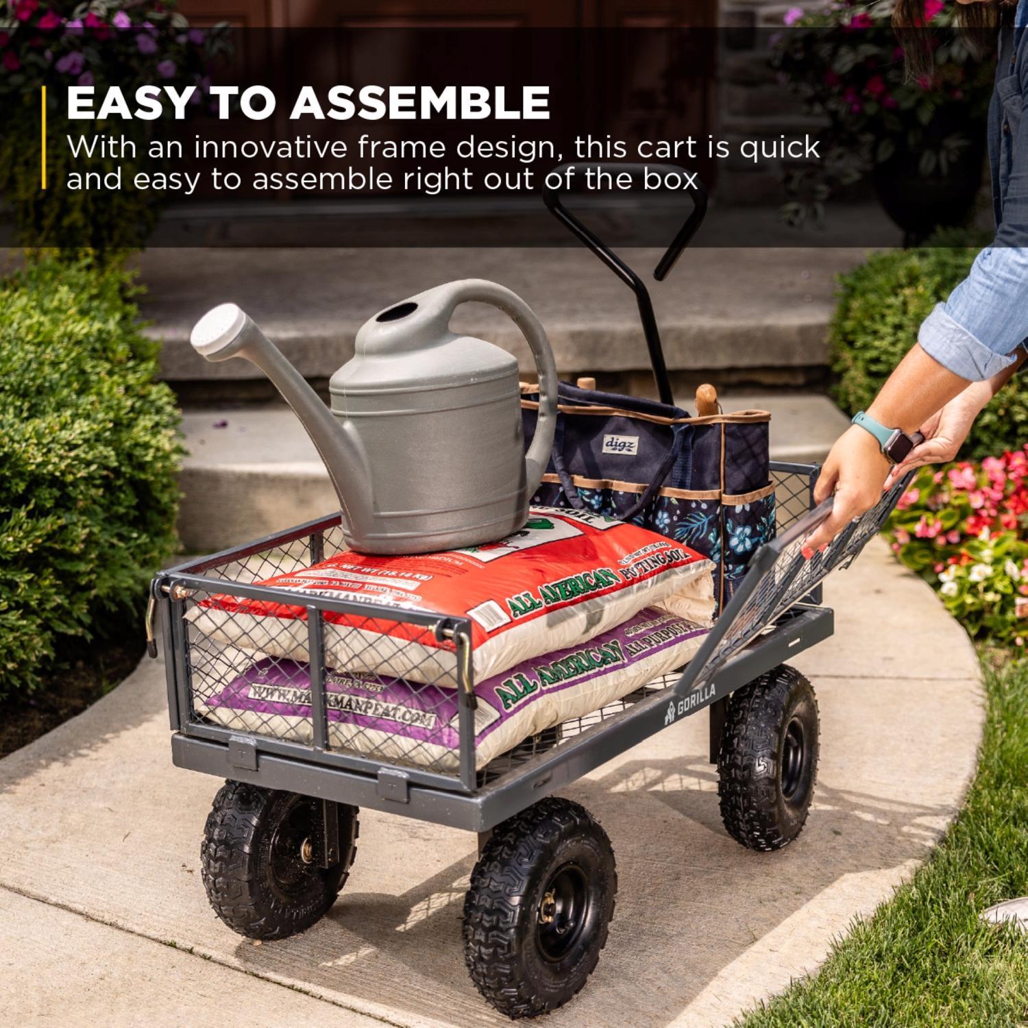 Gorilla Carts Steel Utility Cart 600 lb. cap. Mfr# GOR610 - Ace