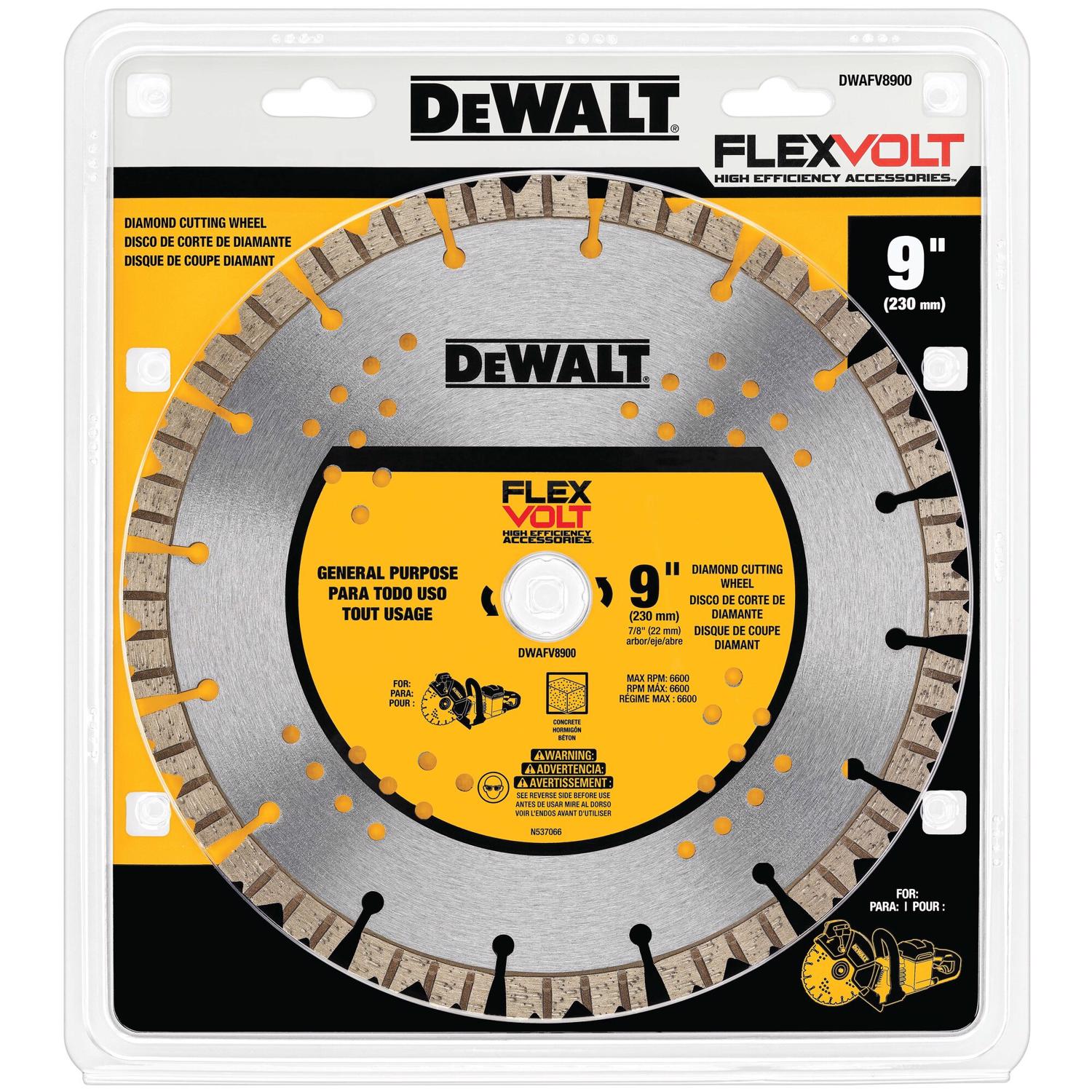 DEWALT FlexVolt 9 in. D X 7/8 in. Diamond Segmented Rim Diamond Saw Blade 1 pc
