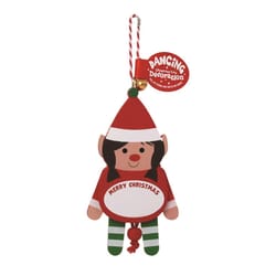 Christmas Dancing Decor Multicolored Blank Elf - Female Ornament 5 in.