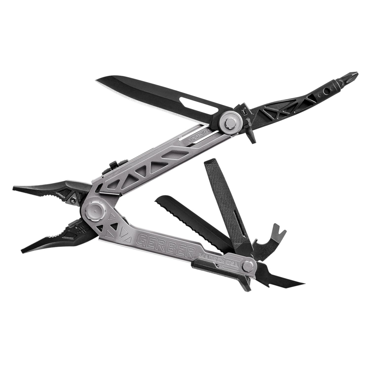 Ace Camp Multi-Tool Keychain With LED Light - Compact Tool With Knife, Screwdrivers, Wire Cutter & Bottle Opener