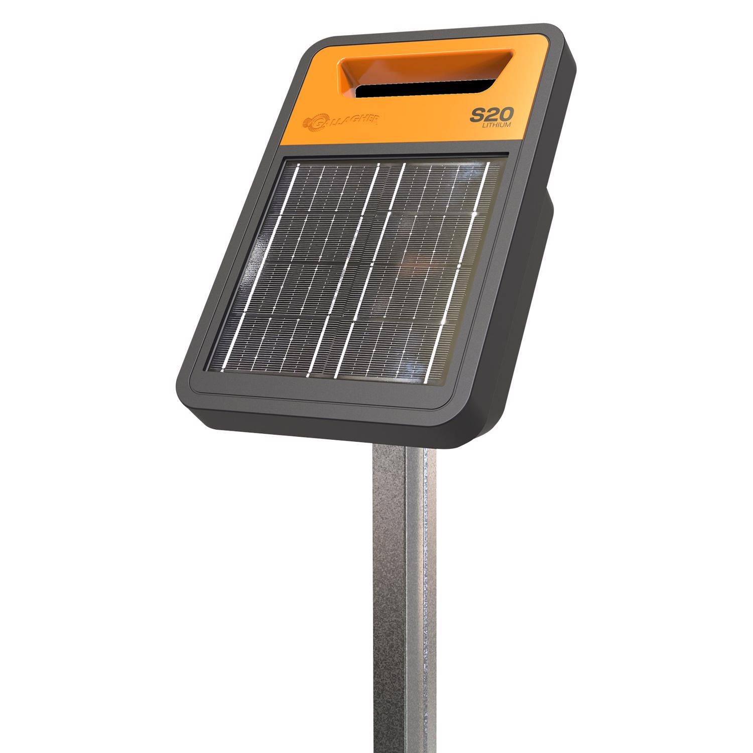 Solar Fence Energizer, 9.2 kV Output, Lithium Iron Phosphate Battery, 2 mile Fence Distance