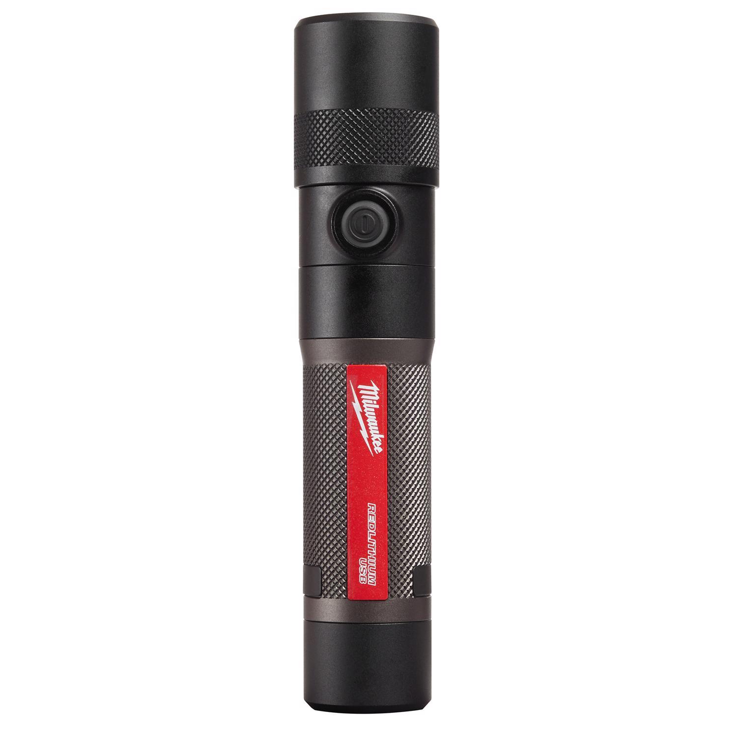 Photos - Flashlight Milwaukee Redlithium 1100 lm Black LED Rechargeable Twist  2161-21 