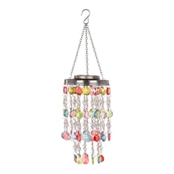 Glitzhome 18.75 in. H X 5.5 in. L Multicolored Acrylic/Iron Solar Lighted Hanging Decor