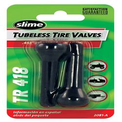 Slime TR418 Rubber 60 psi Tubeless Tire Valve 2 pk