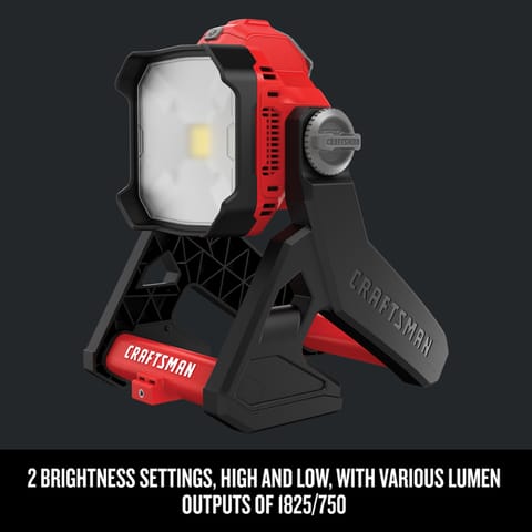 craftsman v20 20-volt max 1825-lumen led rechargeable power tool flashlight Work Light, Spotlight Flashlight, 2,500 Lumens, Spotlights Handheld, Cordless, Only (CMCL060B) The LED work light CMCL050B offers a brightness of 700 lumens and is ideal for use on construction sites and in work areas CRAFTSMAN V20 20-volt Max Lithium