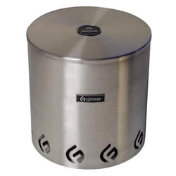 ECOFUEGO 10.63 in. W Stainless Steel Modern Round Wax Fire Pit