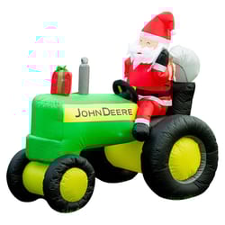 Birchwood Trading John Deere LED Clear Santa on John Deere Tractor 60 in. Inflatable