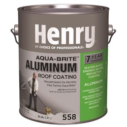 Henry Smooth Aluminum Fibered Aluminum Waterbased Aluminum Roof Coating 0.9 gal