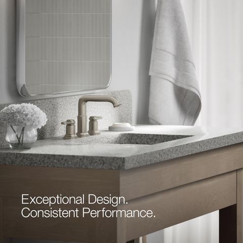 Kohler Envelu Vibrant Brushed Nickel Modern Widespread Bathroom