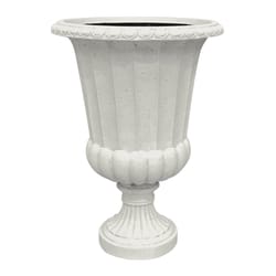 Mallory Planters & Garden 25 in. H X 18 in. D Resin/Stone Powder Urn Planter White