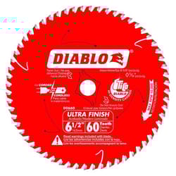 Diablo 6-1/2 in. D X 5/8 in. Ultra Finish TiCo Hi-Density Carbide Circular Saw Blade 60 teeth 1 pk