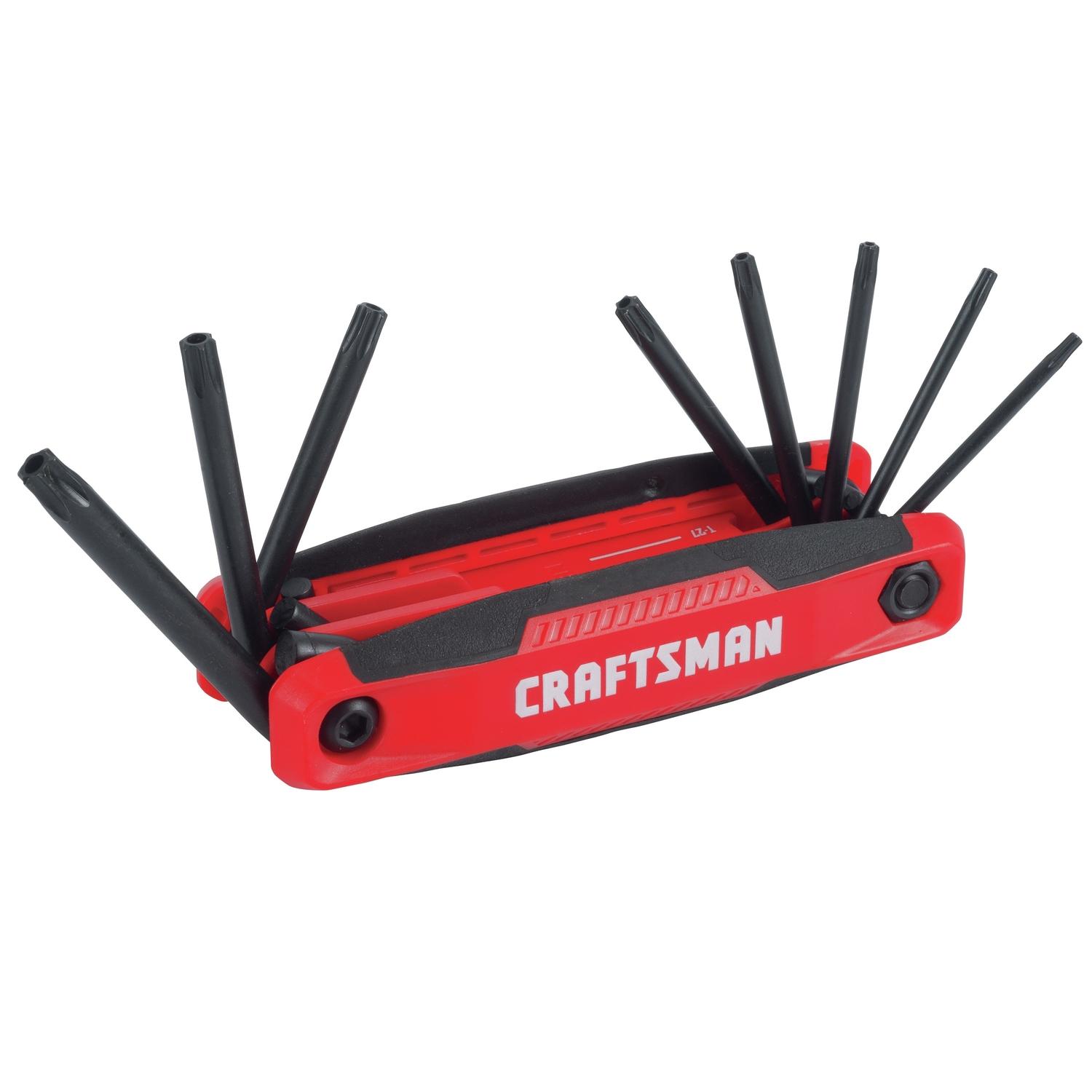Craftsman T40 Fold-Up 8-in-1 Tamper Resistant Torx Hex Key Set Mfr