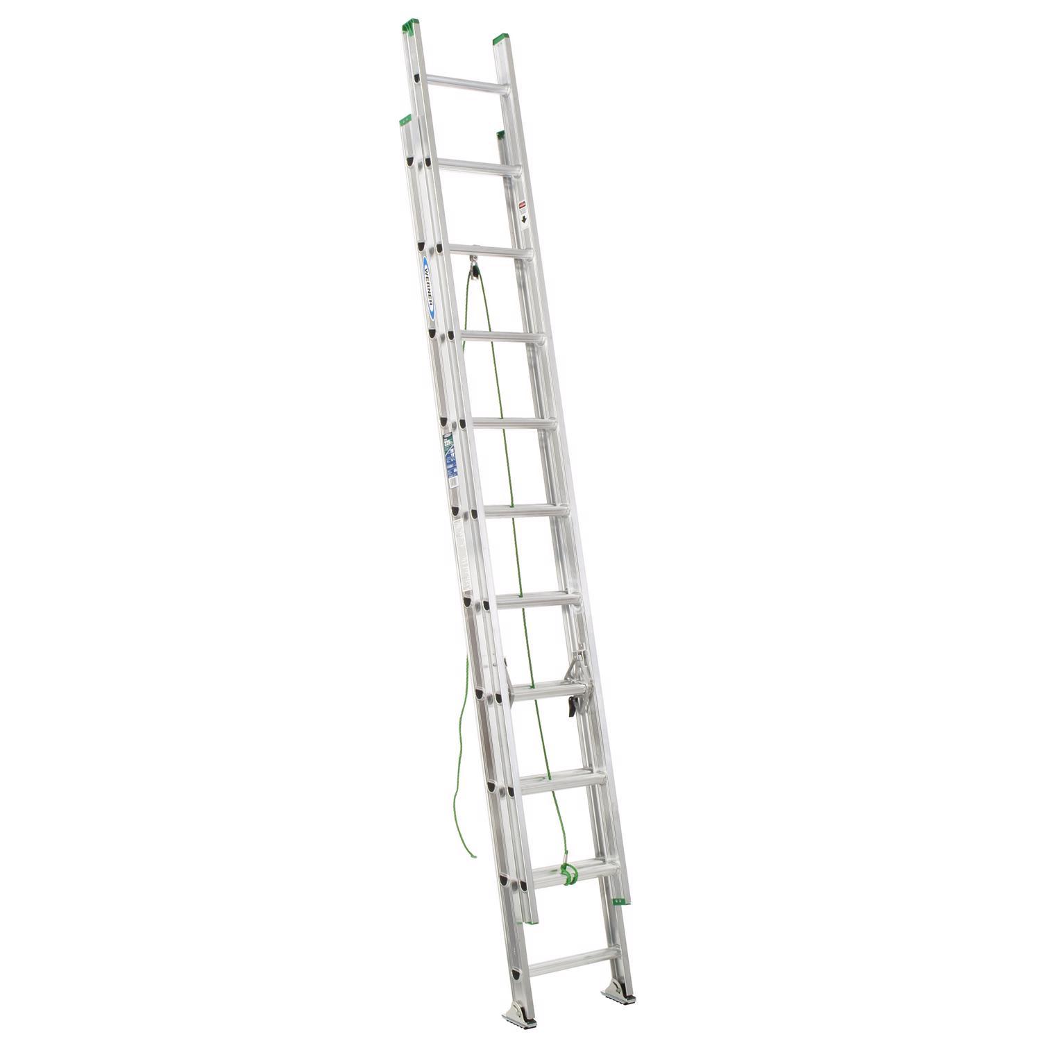 Ace Hardware Werner 20 ft. H Aluminum Extension Ladder Type II 225 lb. cap.