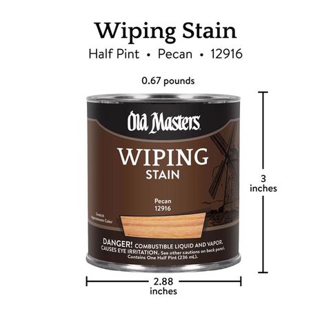 Old Masters Semi-Transparent Pecan Oil-Based Wiping Stain 1/2 pt